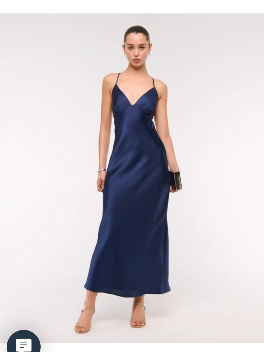 NWT A&F Julia Slip Tie-Back Maxi Dress in Midnight Blue